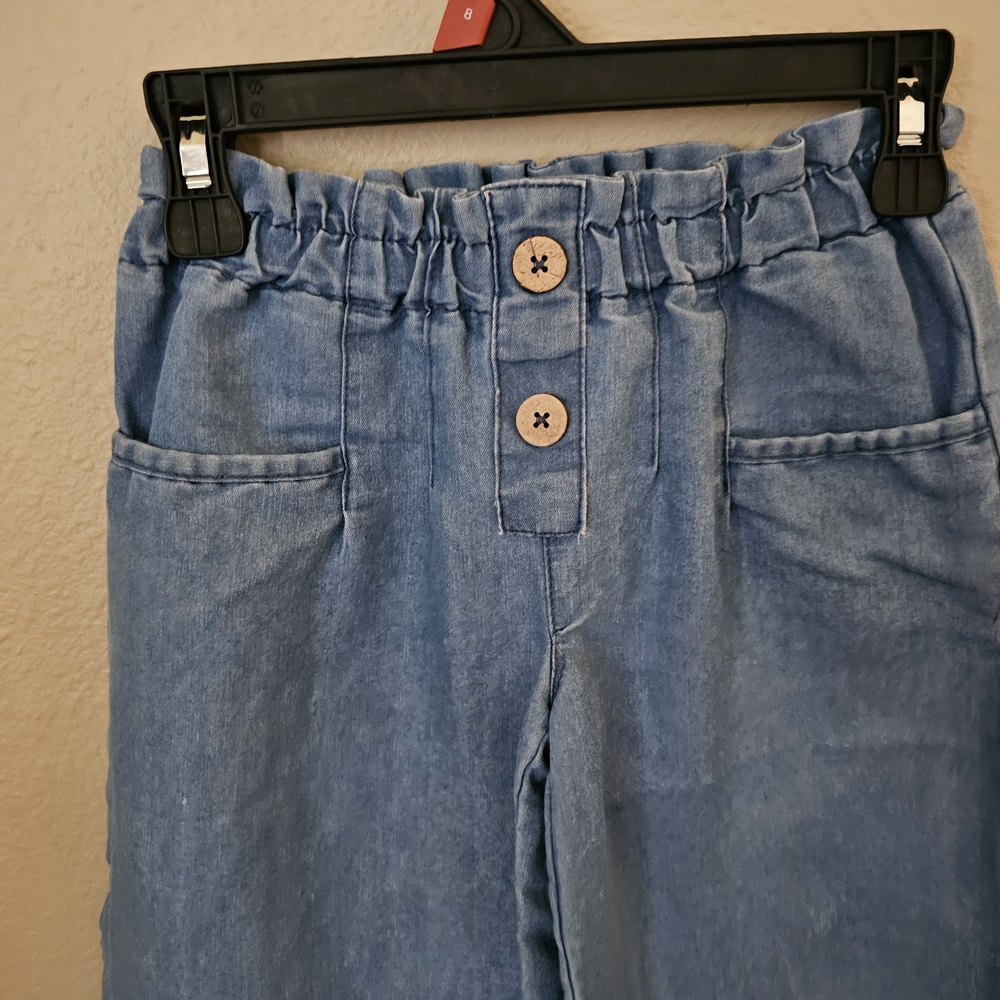 Vince Camuto Blue Wide-Leg Cropped Jeans - Picture 2 of 9